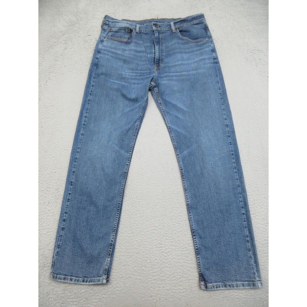 Levis 505 Regular Fit Jeans Mens 38x32 Blue Straight Leg Denim Western Casual